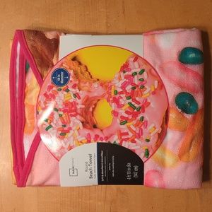 New In Packaging Round Beach Towel 58" across